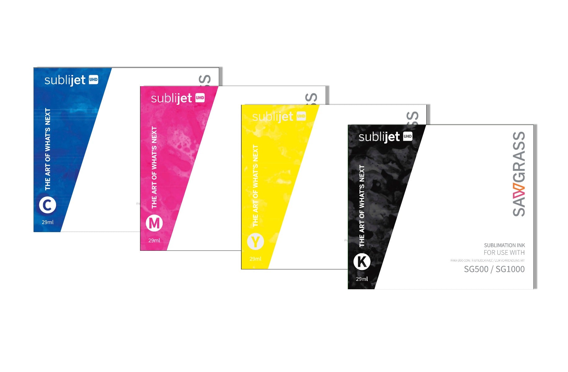 Lot De 4 Encres Sublimation Aomya Pour Sawgrass SG500 SG1000 - Noir Cyan Magenta Jaune Avec Puce Améliorée