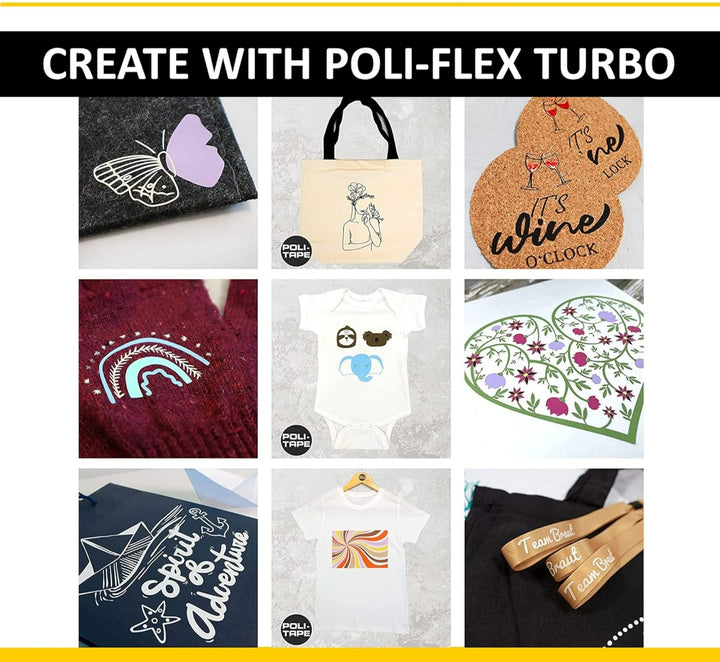 Poli-Flex® Turbo® Heat Transfer Vinyl for Textiles (12 in X 48 in) - Craft Express Canada