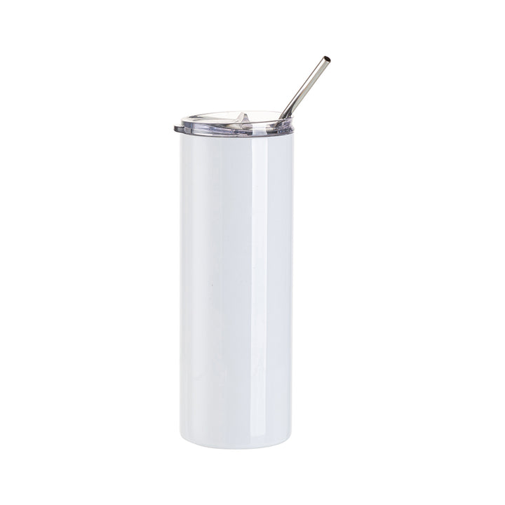 Craft Express 4 Pack 20 oz. Stainless Steel Skinny Sublimation Tumbler with Lid and Straw - Craft Express Canada