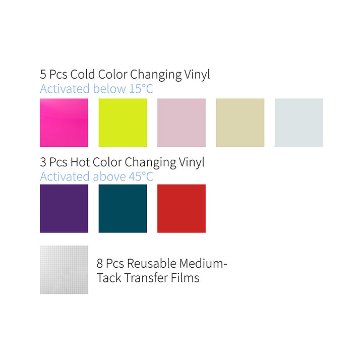Craft Express 8-Pack Assorted Color-Changing Adhesive Vinyl Sheets - Craft Express Canada