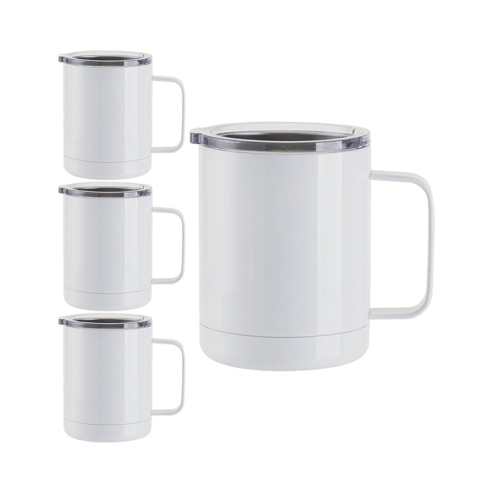 Craft Express 4 Pack 12 oz. Stainless Steel Sublimation Lidded Mugs - Craft Express Canada