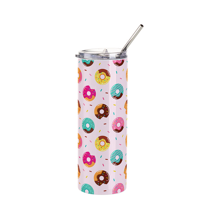 Craft Express 4 Pack 20 oz. Stainless Steel Skinny Sublimation Tumbler with Lid and Straw - Craft Express Canada