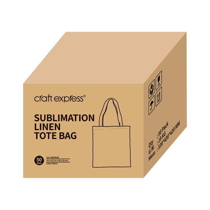 Craft Express 2 Pack Sublimation Linen Totes - Craft Express Canada