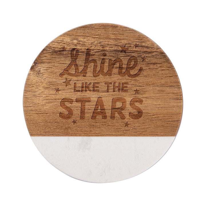 Craft Express 4 Pack Engravable Round Marble Wood Coasters - Craft Express Canada