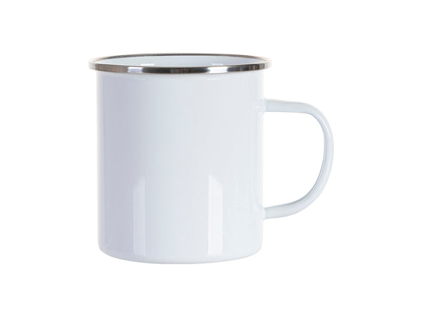 Craft Express 6-Pack 17oz/500ml Enamel Cup w/ Flat Bottom (White) - Craft Express Canada