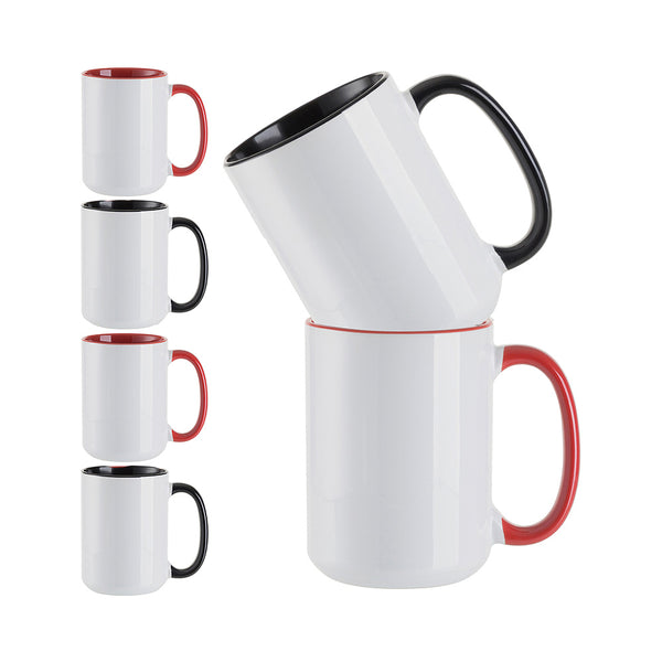 Craft Express 6 Pack 15oz Inner Colored Sublimation Mugs